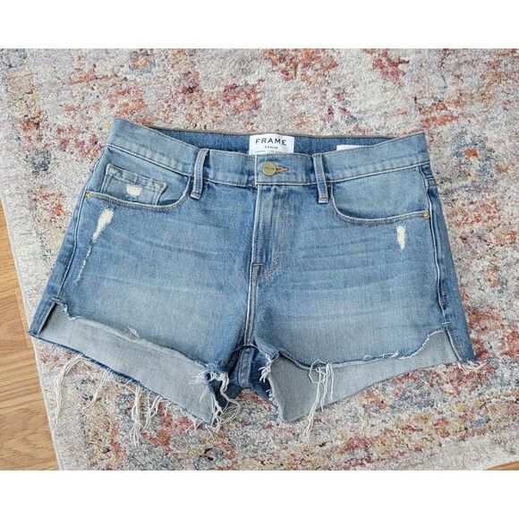 Frame Le Cutoff Denim Shorts 26 - Picture 3 of 9